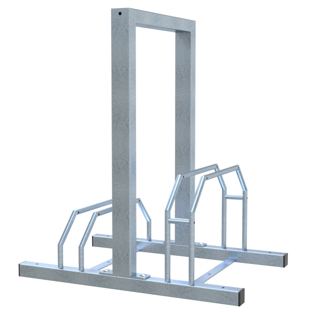 Bicycle stand | Row system | with leaning bracket | with leaning bracket | hot-dip galvanized | 2 Bicycleslength: 700 mm